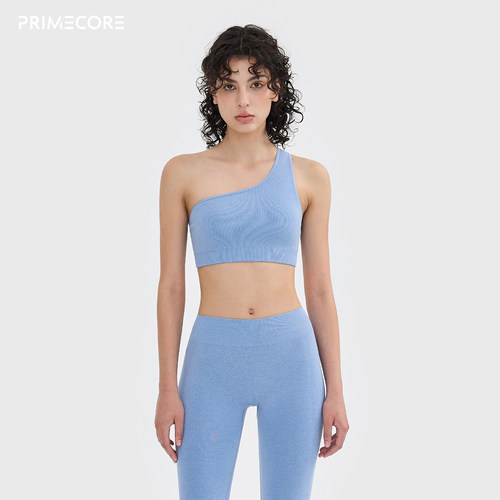 PRIMECORE 运动内衣不对称斜肩内衣背心 低腰款无缝一体瑜伽长裤