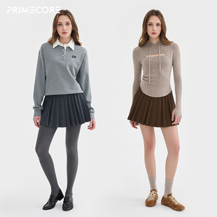 PRIMECORE MIU风佰搭A形学院半裙女 针织百褶裙打底一体裤