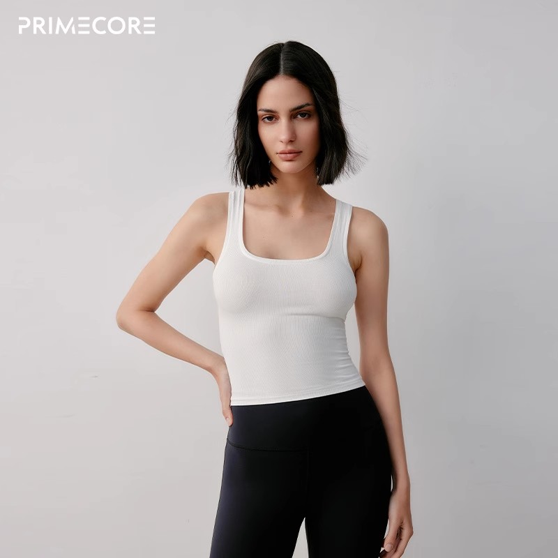 吊带背心白色四季螺纹