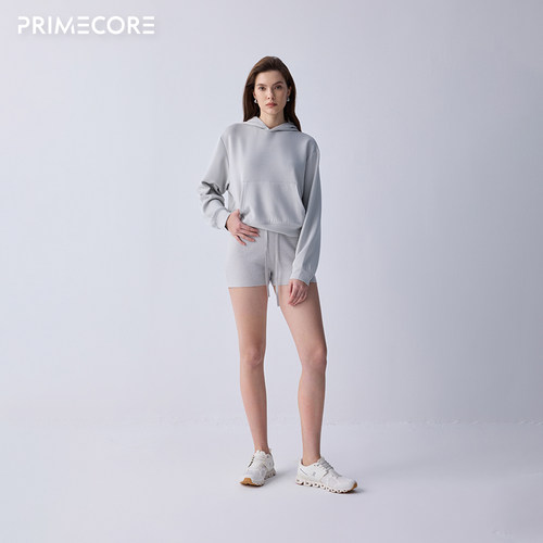 PRIMECORE莫代尔混纺连帽卫衣 运动长袖纯色百搭休闲通勤