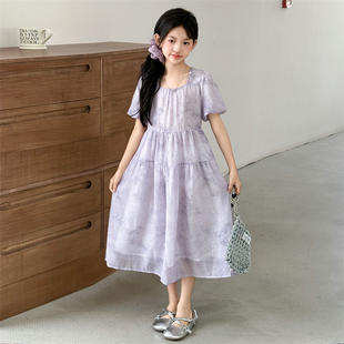 仙气 女童小众泡泡袖 裙子洋气潮款 穿搭新品 潮童甜美超好看舒服童装