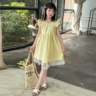 夏新潮款 女童泡泡袖 潮装 裙子女时尚 时髦 搭配超仙高级感舒适新款