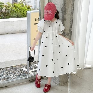 女童白色泡泡袖 小清新森系甜酷服饰 裙子夏新甜美儿童新品 潮流童装
