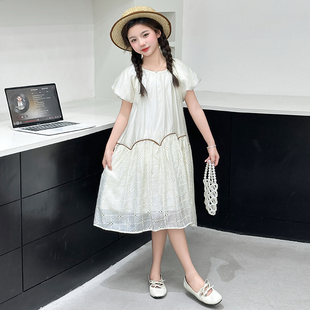 夏潮舒服 女童泡泡袖 裙子女夏季 2025经典 韩范夏日穿搭仙气女孩韩版