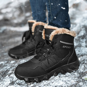 抗寒零下40度户外登山战靴装 备雪地靴冬防滑防加厚保暖鞋 棉靴黑色