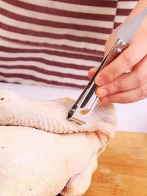 不锈钢加厚拔毛夹鸡鸭鹅通用两用多功能拔毛器毛夹加厚通肠刀组合