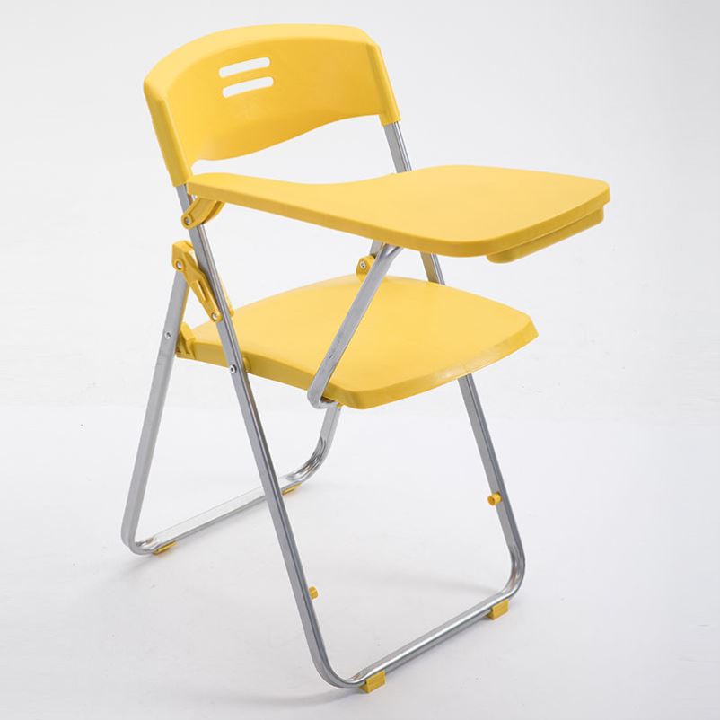 会议凳子学生教学培训机构带写字板塑料钢架一体折叠培训椅带桌板