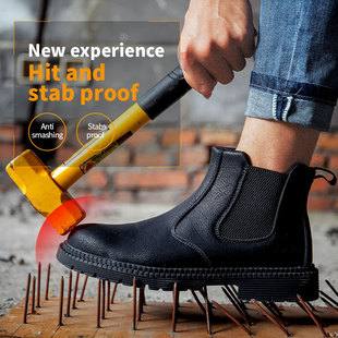 Waterproof Safety Work Shoes For Men Chelsea Steel Toe Shoes