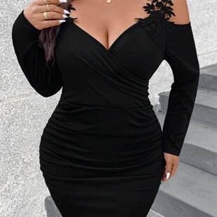 lace sexy short size skirt winter women autumn Large dress