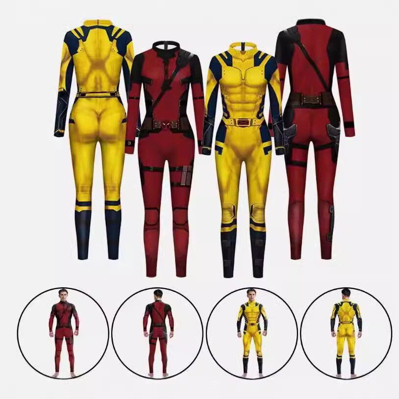 死侍cosplay紧身连体服