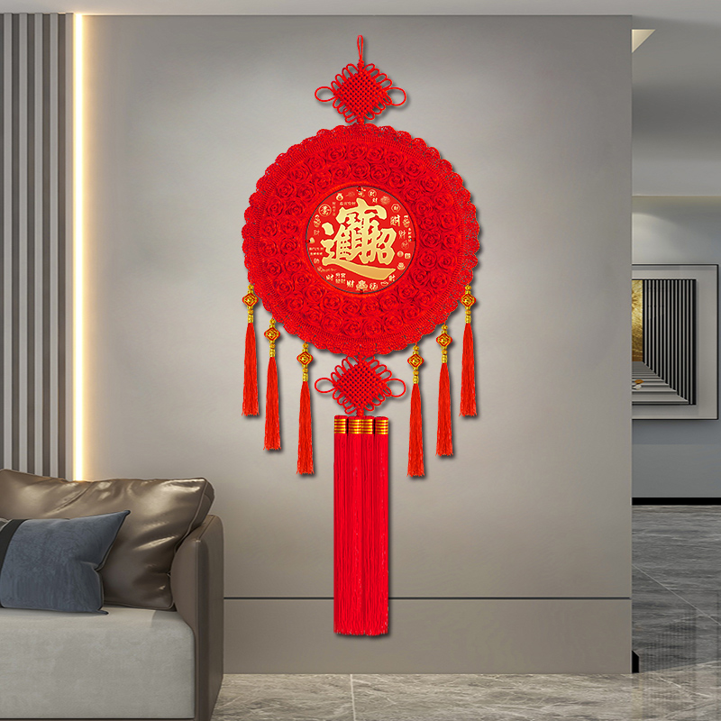 福字新款中国结挂件客厅桃木春节过年装饰电视墙挂饰镇宅大号玄关