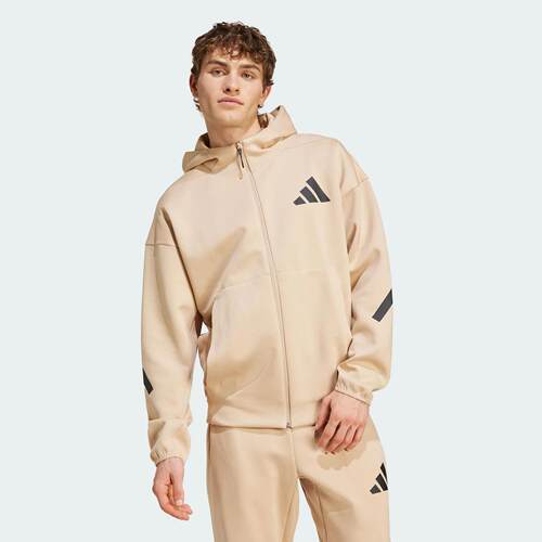 Adidas/阿迪达斯 男子黑标休闲柔软轻薄保暖连帽夹克外套 JF2445