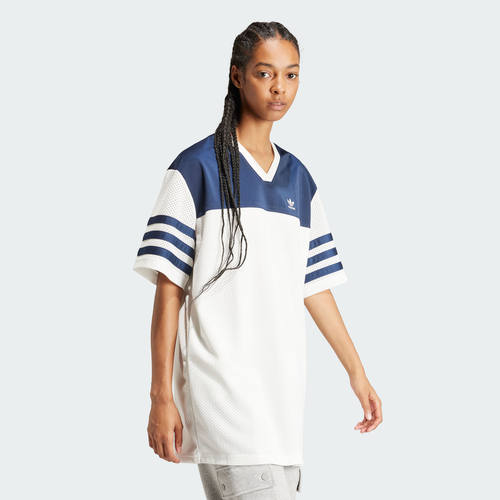 Adidas/阿迪达斯 女子三叶草 DRESS 运动宽松V领连衣裙 IS2348
