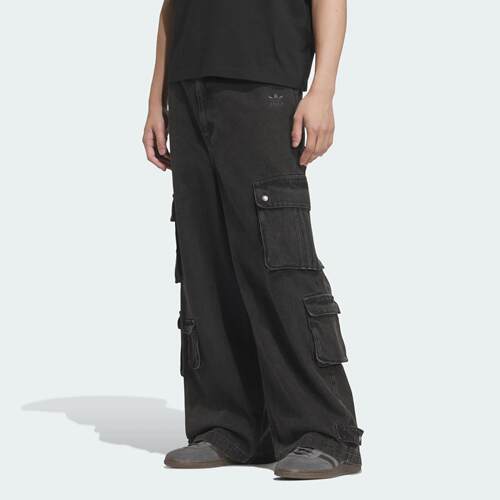 Adidas/阿迪达斯 男子三叶草明星同款工装风牛仔运动裤 JY0203