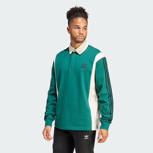 Adidas/阿迪达斯 男子三叶草运动宽松长袖POLO衫 IU0210