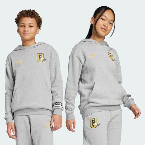 Adidas/阿迪达斯 大童曼联足球休闲运动连帽卫衣套头衫 JZ4058