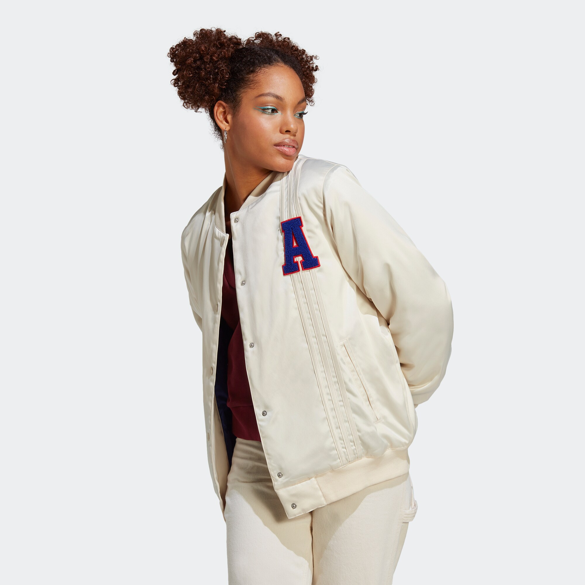 Adidas/阿迪达斯 女子COLLEGIATE运动宽松棉服夹克外套 IC5215