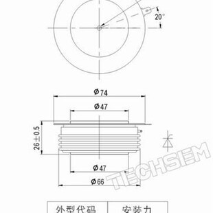 1200V电焊机 KP1200A1600V 软启动平板可控硅 Y50KPE 台基TECHSEM