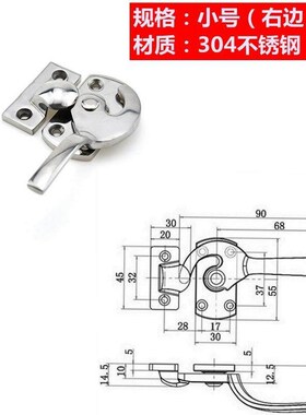 FHS01/11-L89/L113/L125/L140 LCAR/LCAL 不锈钢旋转门把手门扣手