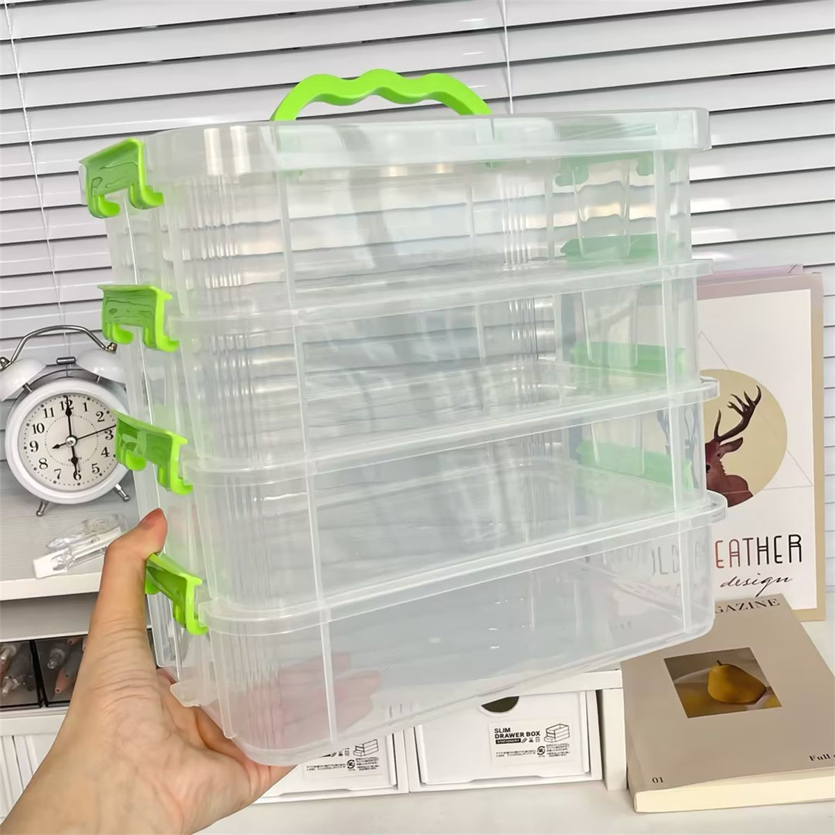 桌面收纳盒分类盒子装玩具文具
