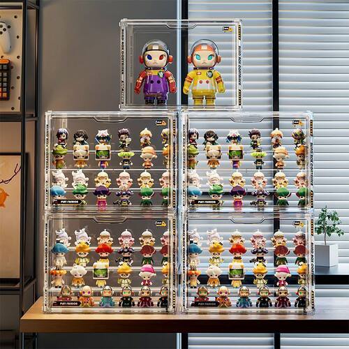 透明展示盒奥特曼亚克力透明防尘泡泡玛特模型多层手办磁吸收纳盒