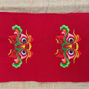 虎头鞋绣片宝宝男女童虎头鞋DIY材料绣片老虎鞋脸绣片猫头儿鞋脸