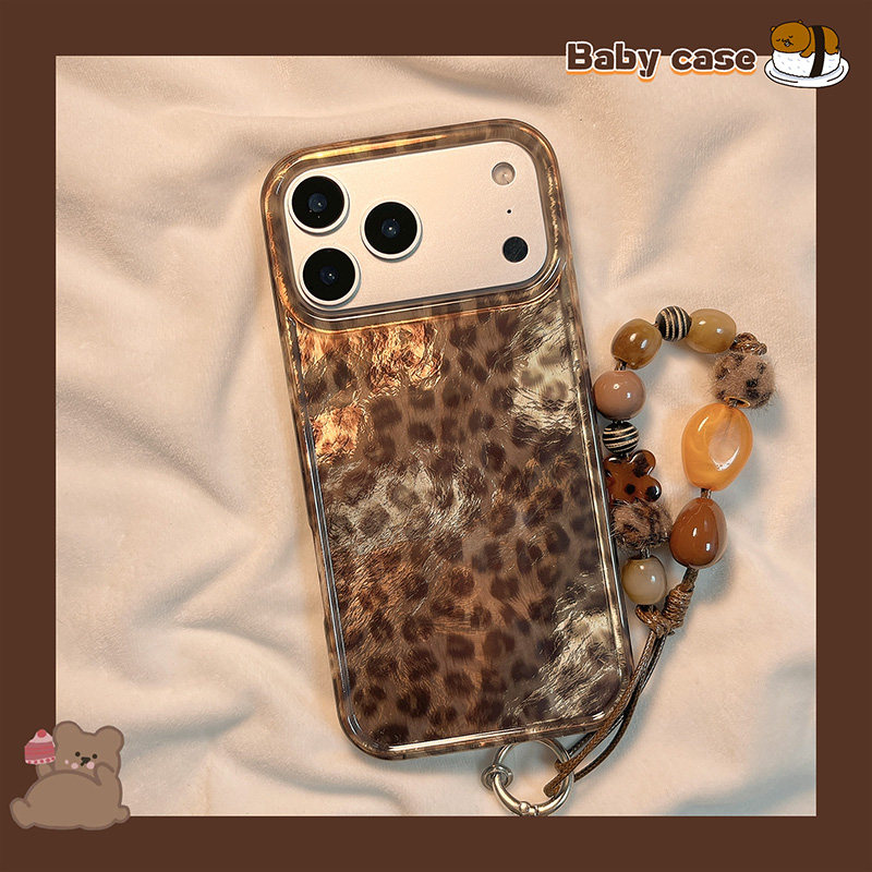 ins韩风豹纹挂绳适用苹果手机壳