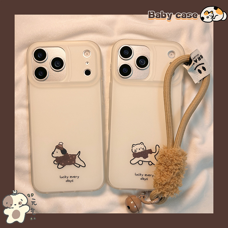 卡通围巾猫咪小狗适用苹果手机壳