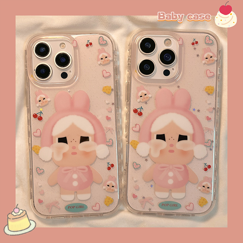 可爱卡通哭泣女孩适用苹果手机壳