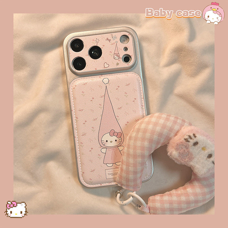 北比甜美ins粉色碎花卡通适用苹果17pro手机壳iphone1