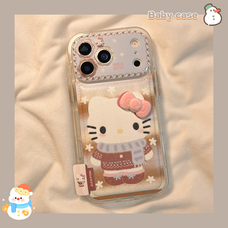 冬日可爱围巾KT猫适用苹果手机壳