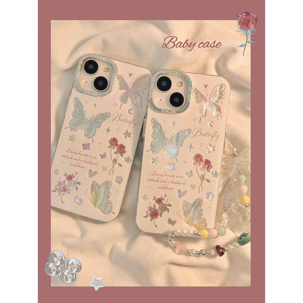 ins小众镭射水晶蝴蝶适用苹果17promax手机壳iphone