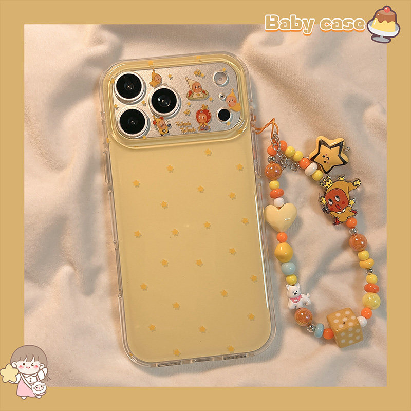 北比韩风简约星星卡通链条适用iphone17手机壳苹果16pro