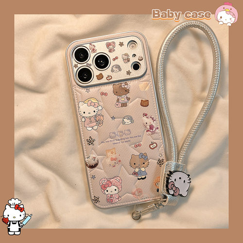 可爱皮纹星星KT猫适用苹果手机壳