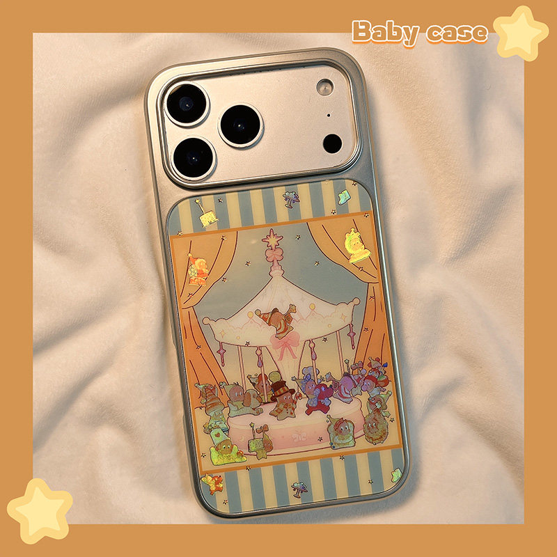 北比卡通可爱旋转木马星星人适用苹果17promax手机壳iphone16新款15pro电镀鎏金17女14pm日韩15高级16pro全包,3C数码配件,手机保护套/壳,淘宝优惠券,粉丝福利购,淘宝优惠卷