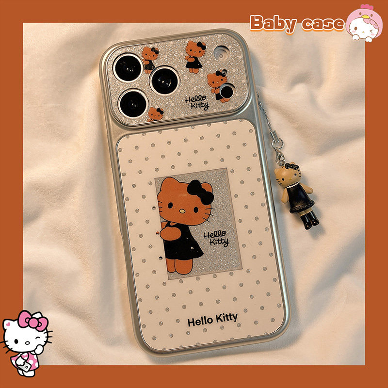 日韩闪粉波点KT猫适用苹果手机壳