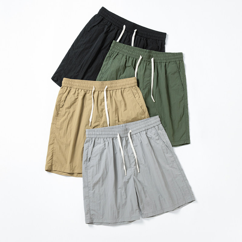 夏季新款男士休闲短裤冰丝凉爽直筒五分裤透气运动短裤户外沙滩裤,男装,短裤,淘宝优惠券,粉丝福利购,淘宝优惠卷