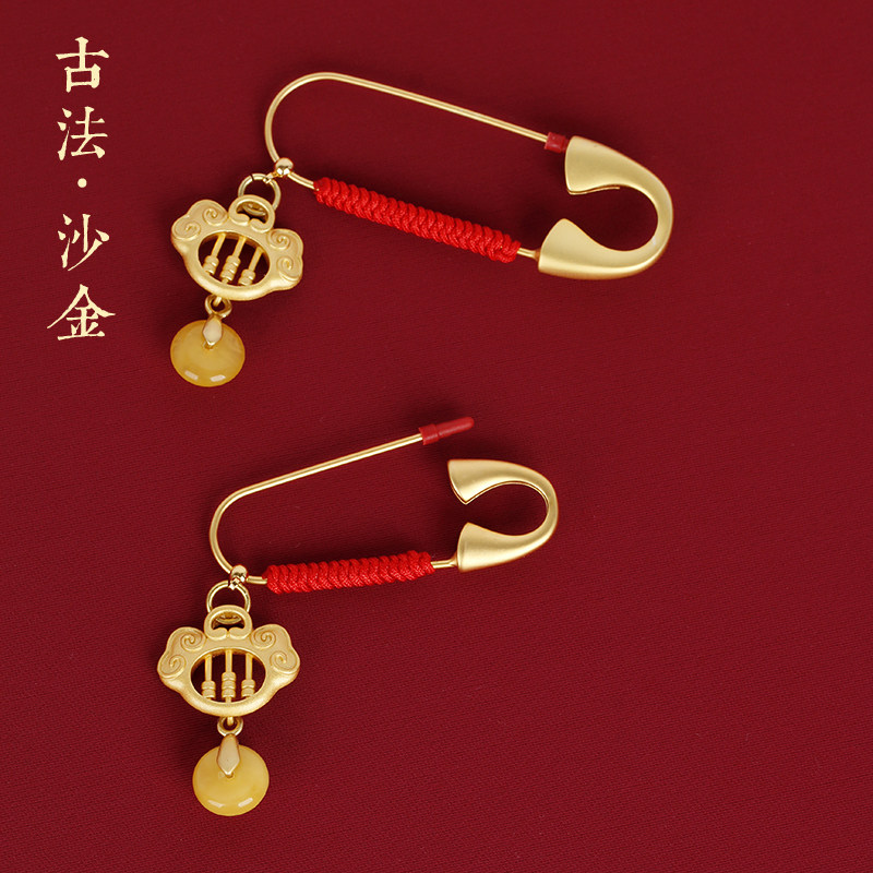 孕妇别针宝宝黄金色胸针