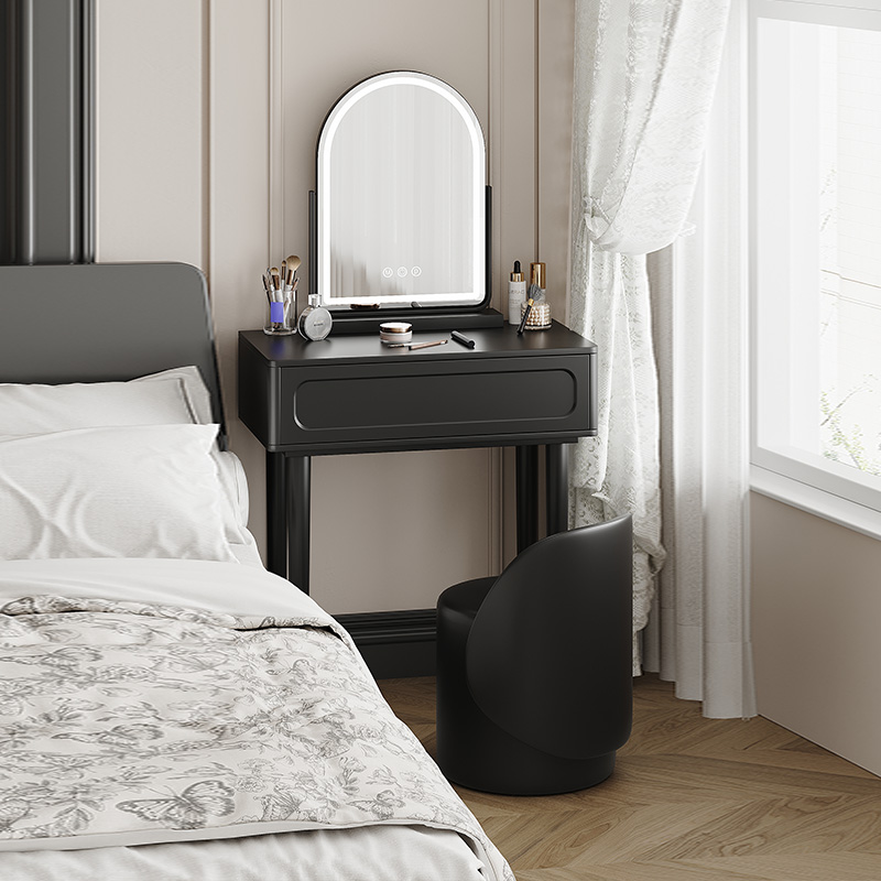 法式梳妆台卧室小户型70cm化妆桌2025新款简约现代小型奶油风桌子