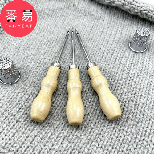 锥子D1pn008-木柄锥子修鞋补鞋工具带孔直锥手工皮革打孔鞋锥