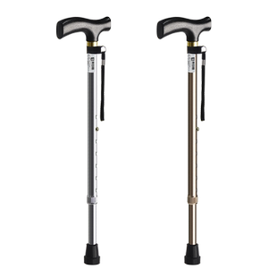 乐来福进口老人拐杖铝合金拐棍伸缩防滑手杖老年人便携助行拐杖