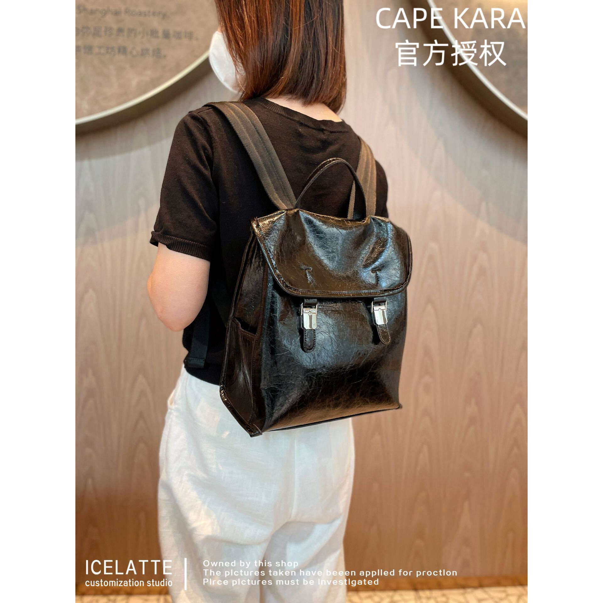 CapeKara高级小众牛皮双肩包