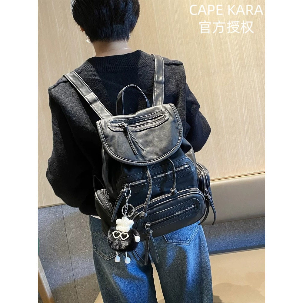 CapeKara复古小背包辣妹水洗