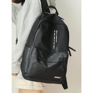 英国 MK DW 黑色简易双肩包男士双肩包女士旅行轻便书包男生学生