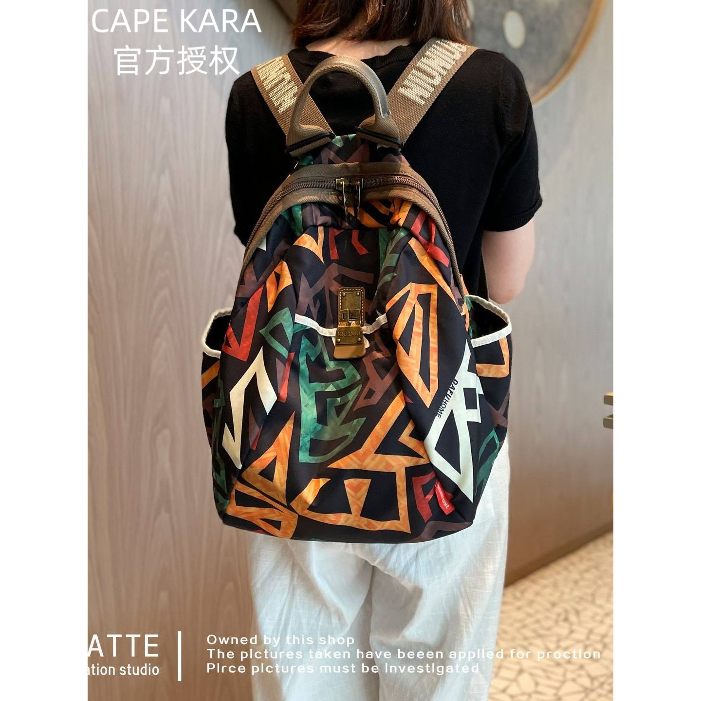 CapeKara洋气高级旅行双肩包
