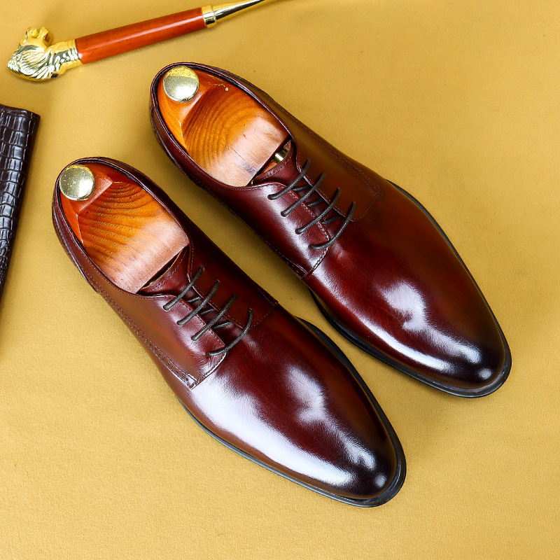 高端男士休闲春秋商务牛皮男鞋