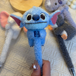 超萌可爱史迪奇考拉卡皮巴拉水豚玩偶办公可爱玩偶圆珠写字毛绒笔