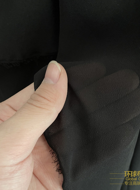 高档黑色100D珍珠雪纺内衬里衬上衣面料