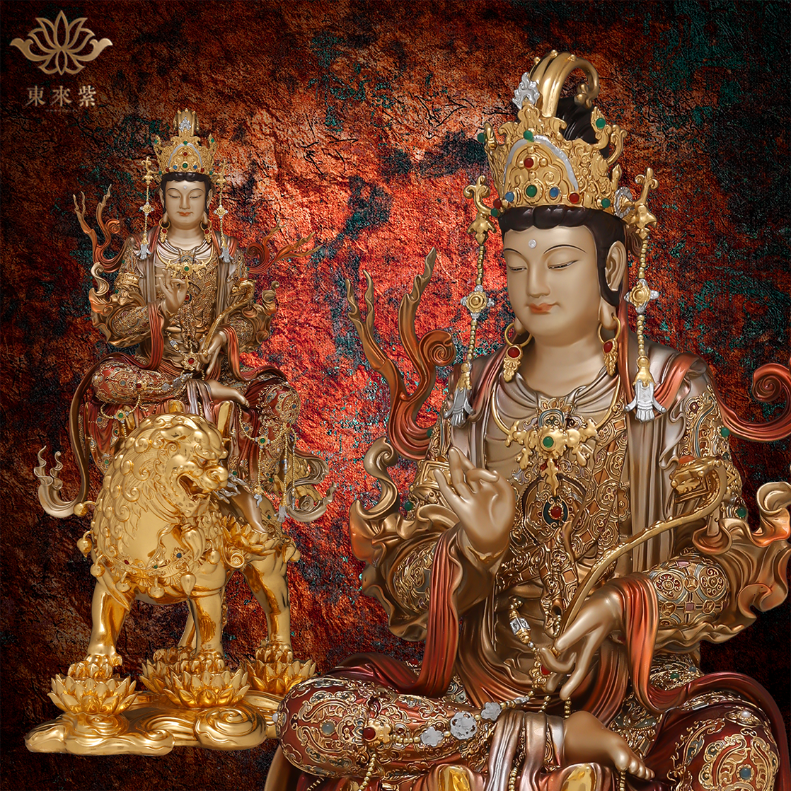 东来紫华严三圣宝相工艺毗卢遮那佛文殊菩萨普贤菩萨家用京铜摆件,家居饰品,装饰摆件,淘宝优惠券,粉丝福利购,淘宝优惠卷