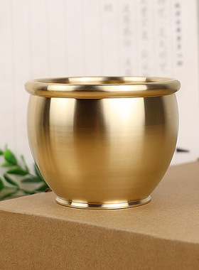 铜铜缸办公室创意多功能烟灰缸香炉聚宝盆家居钵式香炉摆件